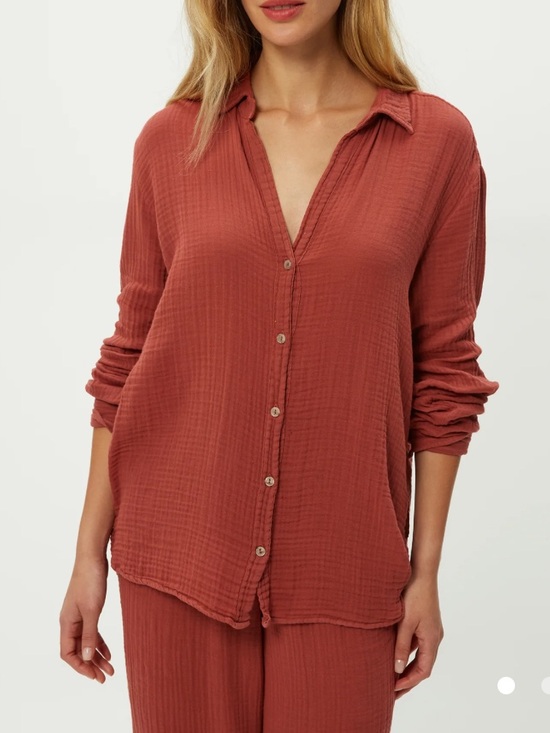 Michael Stars Tops - Michael Stars Gauze Button-Down Shirt - Muse